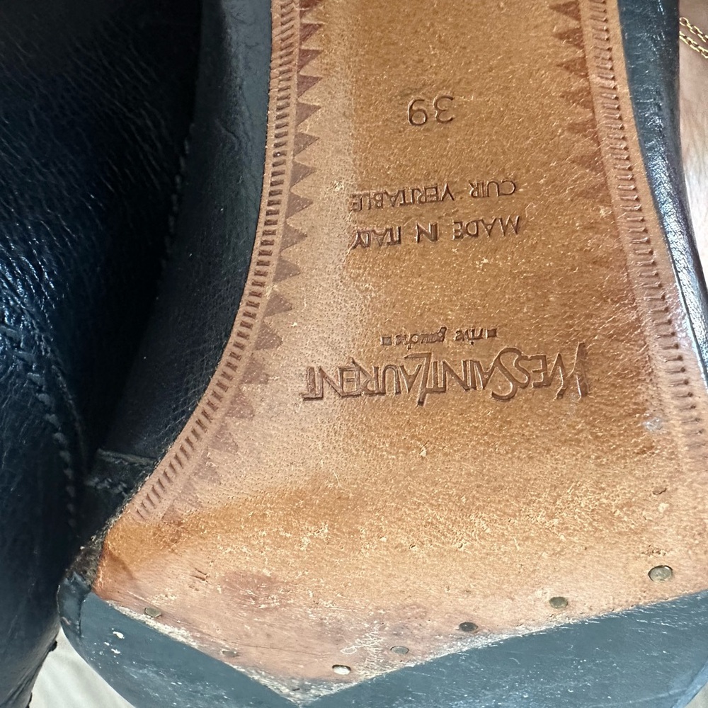 Vintage Yves Saint Laurent Black Leather Heels - Picture 4 of 4